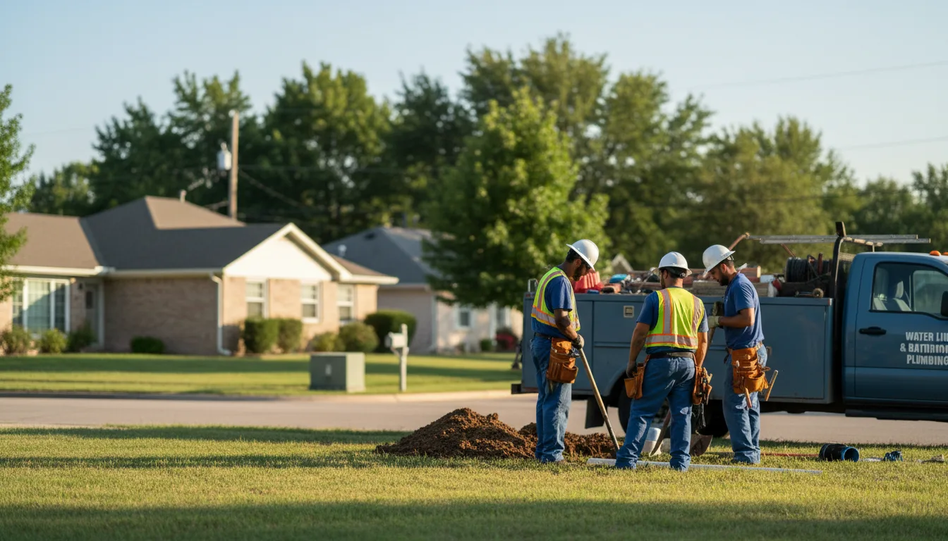 Residential water line and bathroom plumbing service in Central Point, OR
